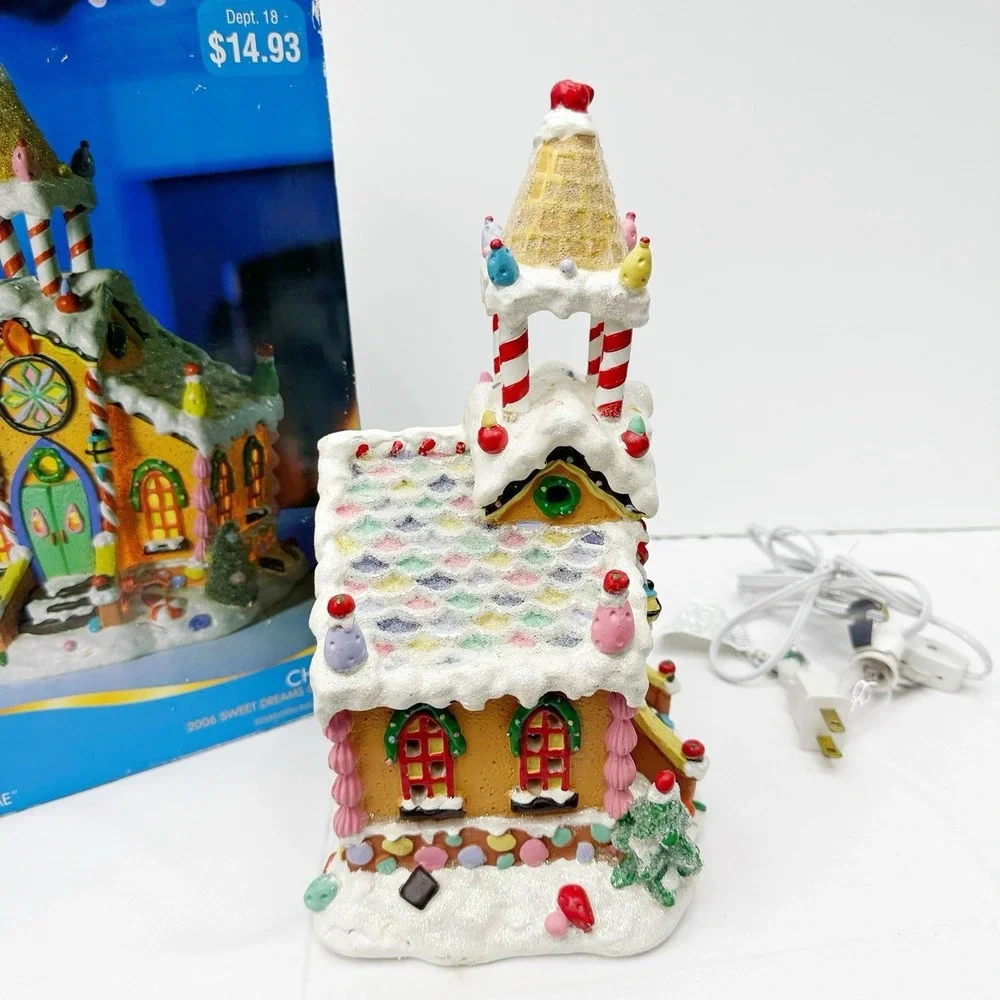 Holiday TIME 2006‎ Rare Lighted Christmas SWEET DREAMS COLLECTION Church W/box